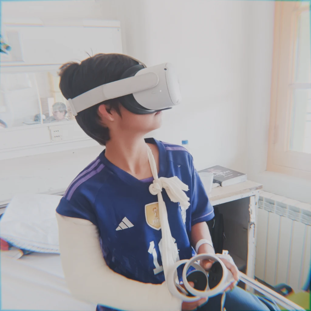Paciente pediátrico con lentes VR